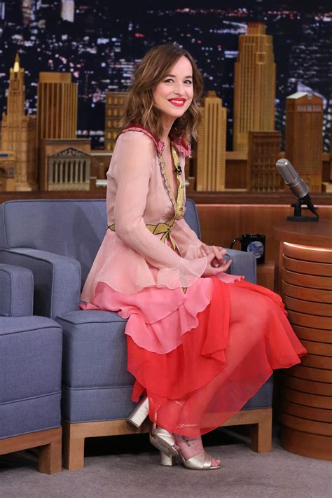 gucci pink dress bow dakota|Dakota Johnson Wore the Best Gucci Dress on 'The Tonight Show'.